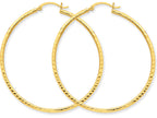 FJC Finejewelers 14k Yellow Gold Bright-cut 2mm Round Tube Hoop Earrings