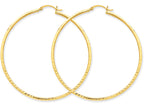 FJC Finejewelers 14k Yellow Gold Bright-cut 2mm Round Tube Hoop Earrings