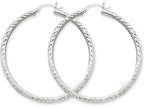 FJC Finejewelers 14k White Gold Bright-cut 3mm Round Hoop Earrings