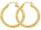 FJC Finejewelers 14k Yellow Gold Bright-cut 3mm Round Hoop Earrings