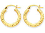 FJC Finejewelers 14k Yellow Gold Bright-cut 3mm Round Hoop Earrings