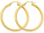 FJC Finejewelers 14k Yellow Gold Bright-cut 3mm Round Hoop Earrings