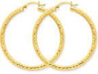 FJC Finejewelers 14k Yellow Gold Bright-cut 3mm Round Hoop Earrings