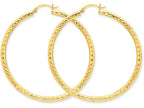 FJC Finejewelers 14k Yellow Gold Bright-cut 3mm Round Hoop Earrings