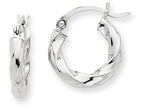 FJC Finejewelers 14k White Gold 3mm Twisted Hoop Earrings