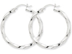 FJC Finejewelers 14k White Gold 3mm Twisted Hoop Earrings