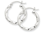 FJC Finejewelers 14k White Gold 3mm Twisted Hoop Earrings
