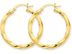 FJC Finejewelers 14k Yellow Gold Polished 3mm Twisted Hoop Earrings