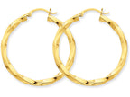 FJC Finejewelers 14k Yellow Gold Polished 3mm Twisted Hoop Earrings