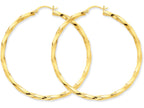 FJC Finejewelers 14k Yellow Gold Polished 3mm Twisted Hoop Earrings