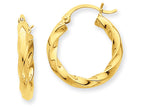FJC Finejewelers 14k Yellow Gold Polished 3mm Twisted Hoop Earrings