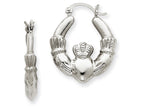 FJC Finejewelers 14k White Gold Claddagh Hoop Earrings