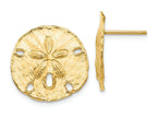 FJC Finejewelers 14k Yellow Gold Large Sanddollar Post Earrings