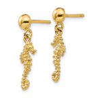 FJC Finejewelers 14k Yellow Gold 3d Mini Seahorse Dangle Post Earrings
