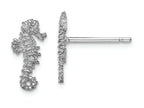 FJC Finejewelers 14k White Gold White Mini Seahorse Post Earrings