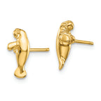 FJC Finejewelers 14k Yellow Gold Mini Manatee Post Earrings