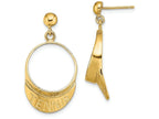 FJC Finejewelers 14k Yellow Gold 3d Tennis Visor Dangle Post Earrings