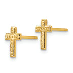 FJC Finejewelers 14k Yellow Gold Polished Cross Post Earrings