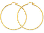 FJC Finejewelers 14k Yellow Gold Bright-cut 2mm Round Tube Hoop Earrings