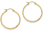 FJC Finejewelers 14k Yellow Gold Bright-cut 2.8x30mm Hollow Hoop Earrings