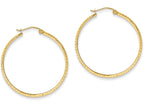 FJC Finejewelers 14k Yellow Gold Bright-cut 2.8x37mm Hollow Hoop Earrings