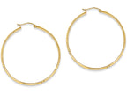 FJC Finejewelers 14k Yellow Gold Bright-cut 2.8x46mm Hollow Hoop Earrings