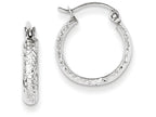 FJC Finejewelers 14k White Gold Bright-cut 2.8x15mm Hollow Hoop Earrings