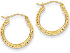 FJC Finejewelers 14k Yellow Gold Bright-cut 3.5x17mm Hollow Hoop Earrings