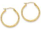 FJC Finejewelers 14k Yellow Gold Bright-cut 3.5x22mm Hollow Hoop Earrings