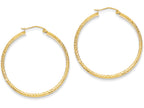 FJC Finejewelers 14k Yellow Gold Bright-cut 3.5 x 38mm Hollow Hoop Earrings