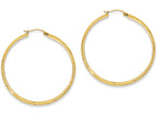 FJC Finejewelers 14k Yellow Gold Bright-cut 3.5x46mm Hollow Hoop Earrings