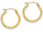 FJC Finejewelers 14k Yellow Gold Knife Edge Bright-cut 2.5x20mm Hollow Hoop Earrings