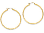 FJC Finejewelers 14k Yellow Gold Knife Edge Bright-cut Hollow Hoop Earrings