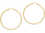 FJC Finejewelers 14k Yellow Gold Knife Edge Bright-cut Hollow Hoop Earrings