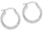 FJC Finejewelers 14k White Gold Knife Edge Bright-cut 2.5x20mm Hoop Earrings