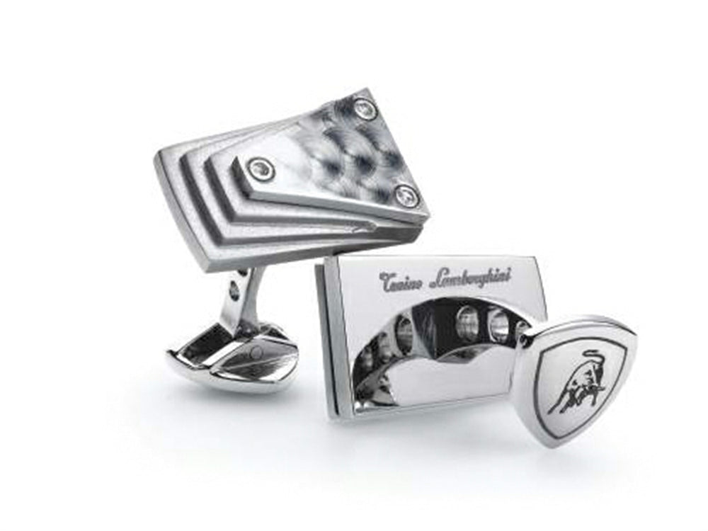 Tonino Lamborghini Stainless Steel Cufflinks with Carbon Fiber