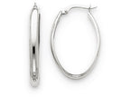 FJC Finejewelers 14k White Gold Polished 3.5mm Oval Hoop Earrings