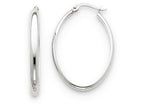 FJC Finejewelers 14k White Gold Polished 3.5mm Oval Hoop Earrings