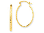 FJC Finejewelers 14k Yellow Gold Lightweight Bright-cut Oval Hoop Earrings