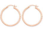 FJC Finejewelers 14k Rose Gold Bright-cut Polished Hoop Earrings