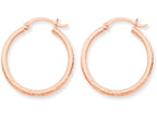 FJC Finejewelers 14k Rose Gold Bright-cut Polished Hoop Earrings