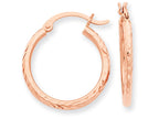 FJC Finejewelers 14k Rose Gold Bright-cut Polished Hoop Earrings