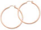 FJC Finejewelers 14k Rose Gold 2mm Polished Hoop Earrings