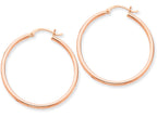 FJC Finejewelers 14k Rose Gold 2mm Polished Hoop Earrings