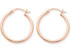FJC Finejewelers 14k Rose Gold 2mm Polished Hoop Earrings