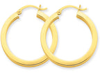 FJC Finejewelers 14k Yellow Gold 3mm Polished Square Hoop Earrings