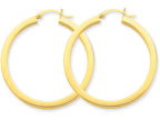 FJC Finejewelers 14k Yellow Gold 3mm Polished Square Hoop Earrings
