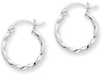 FJC Finejewelers 14k White Gold Twist Polished Hoop Earring