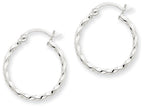 FJC Finejewelers 14k White Gold Twist Polished Hoop Earring