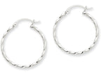 FJC Finejewelers 14k White Gold Twist Polished Hoop Earring